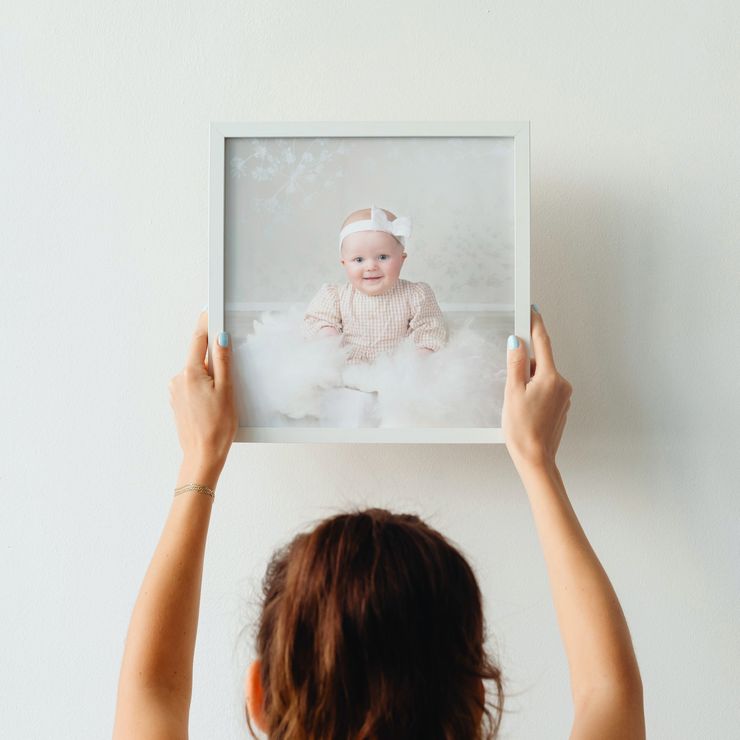 Baby bilde i hvit ramme